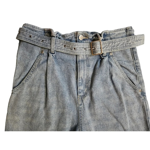 We The Free Sadie Paperbag Belted Jeans Size 27  High Rise Tapered Leg - Picture 2 of 16